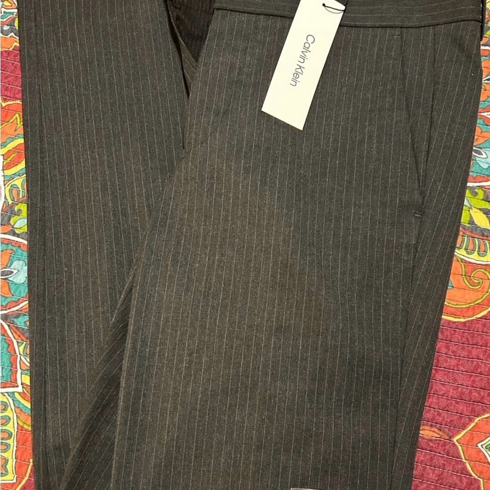 Calvin Klein Charcoal Pinstripe Trousers